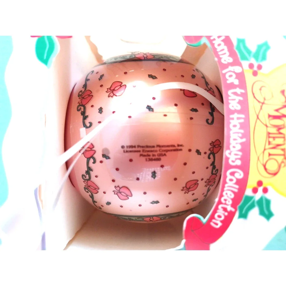 VTG 94 Enesco Precious Moments Pink Glass 3 1/2